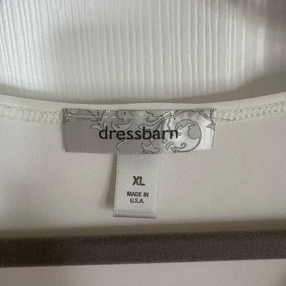 Dressbarn Sleeveless Drape Neck Blouse White XL - Picture 3 of 7